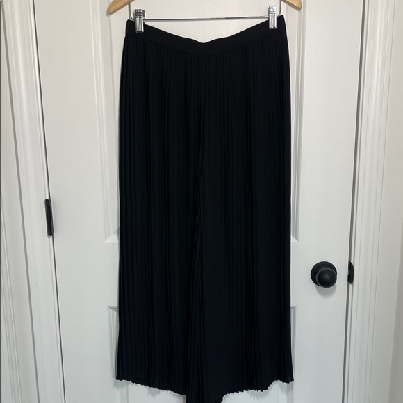 Eileen Fisher Women’s Wide Leg Accordion Ankle Pants Black XS